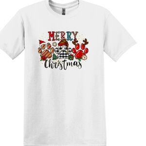 Merry Christmas with decorated dog paws  Graphic T-Shirt 🐾